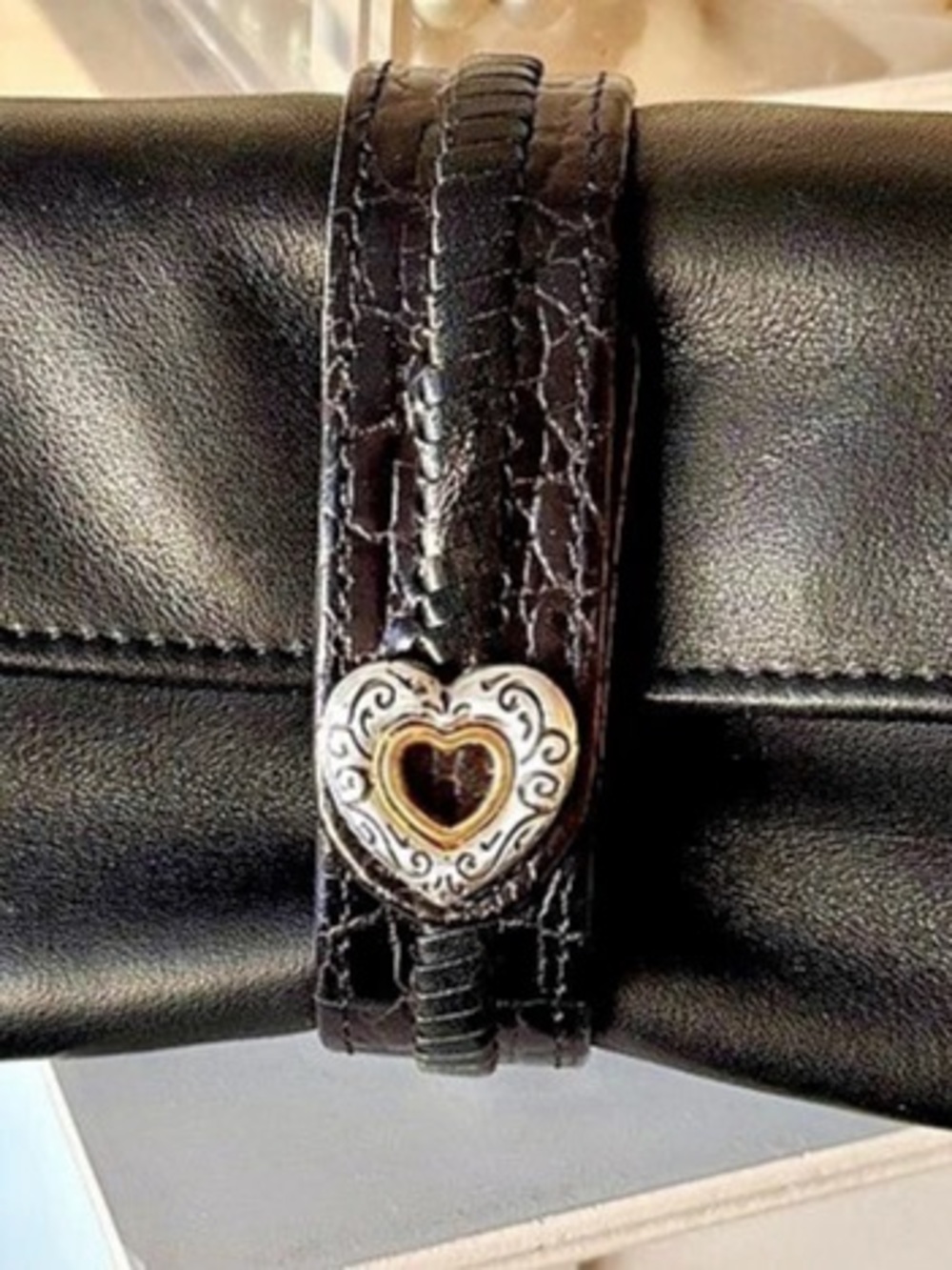 Brighton Black Embossed jewelry case